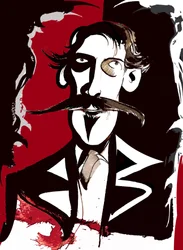 Robert Louis Stevenson - Farbkarikatur
